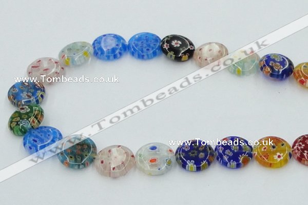 CLG588 16 inches 16mm flat round lampwork glass beads wholesale