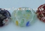 CLG596 16 inches 20mm flat round lampwork glass beads wholesale