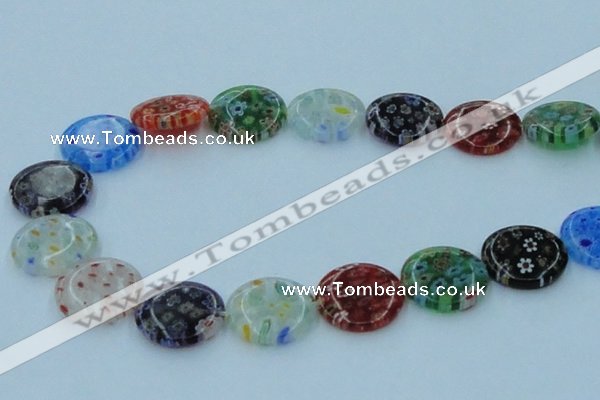 CLG596 16 inches 20mm flat round lampwork glass beads wholesale