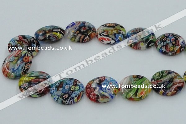 CLG597 16 inches 25mm flat round lampwork glass beads wholesale