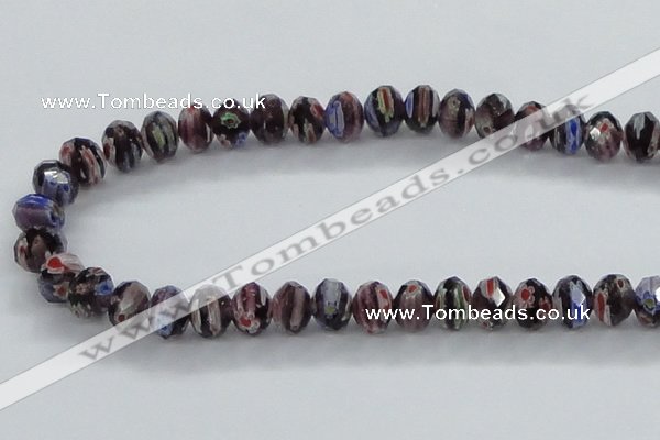 CLG60 15 inches 8*10mm faceted rondelle handmade lampwork beads