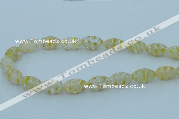 CLG614 3PCS 16 inches 10*16mm rice lampwork glass beads wholesale