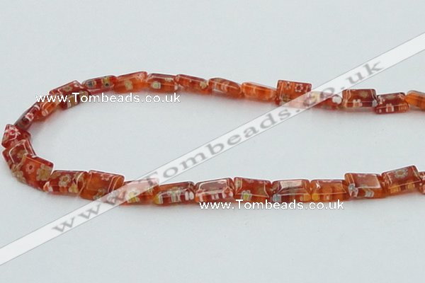 CLG618 5PCS 16 inches 8*10mm rectangle lampwork glass beads wholesale