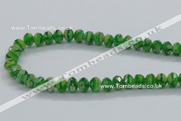 CLG62 15 inches 8*10mm faceted rondelle handmade lampwork beads