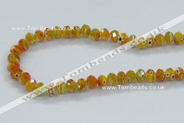 CLG64 15 inches 8*10mm faceted rondelle handmade lampwork beads