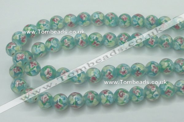 CLG758 15 inches 12mm round lampwork glass beads wholesale