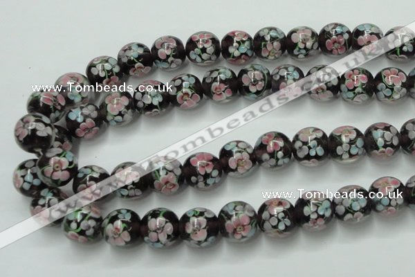 CLG765 15 inches 12mm round lampwork glass beads wholesale