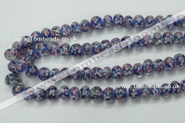 CLG768 14.5 inches 8*12mm rondelle lampwork glass beads wholesale