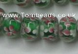 CLG769 14.5 inches 8*12mm rondelle lampwork glass beads wholesale