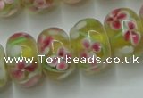 CLG770 14.5 inches 8*12mm rondelle lampwork glass beads wholesale