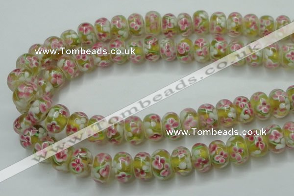 CLG770 14.5 inches 8*12mm rondelle lampwork glass beads wholesale