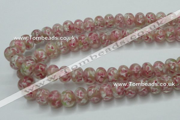 CLG771 14.5 inches 8*12mm rondelle lampwork glass beads wholesale