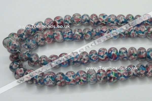 CLG772 14.5 inches 8*12mm rondelle lampwork glass beads wholesale