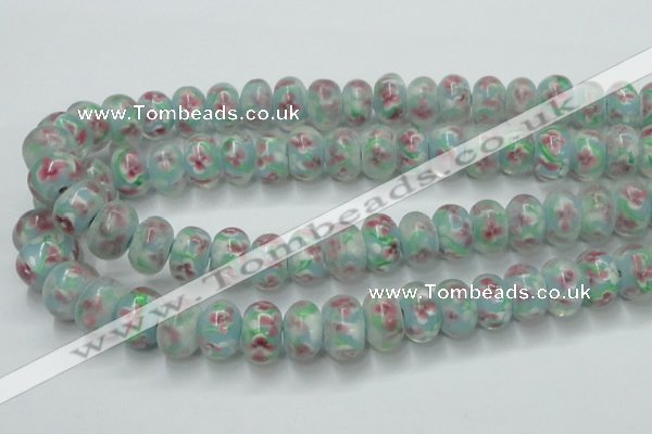 CLG773 14.5 inches 8*12mm rondelle lampwork glass beads wholesale