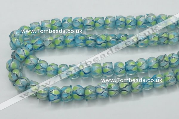 CLG779 14 inches 8*12mm rondelle lampwork glass beads wholesale