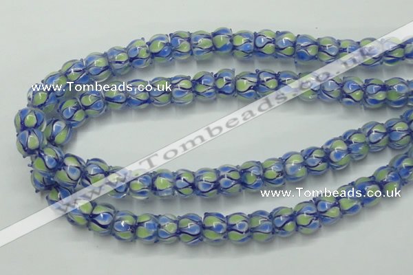 CLG781 14 inches 8*12mm rondelle lampwork glass beads wholesale