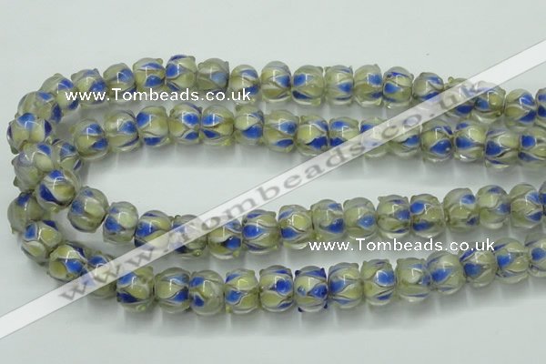 CLG782 14 inches 8*12mm rondelle lampwork glass beads wholesale