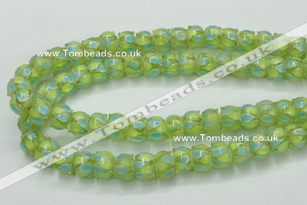 CLG783 14 inches 8*12mm rondelle lampwork glass beads wholesale