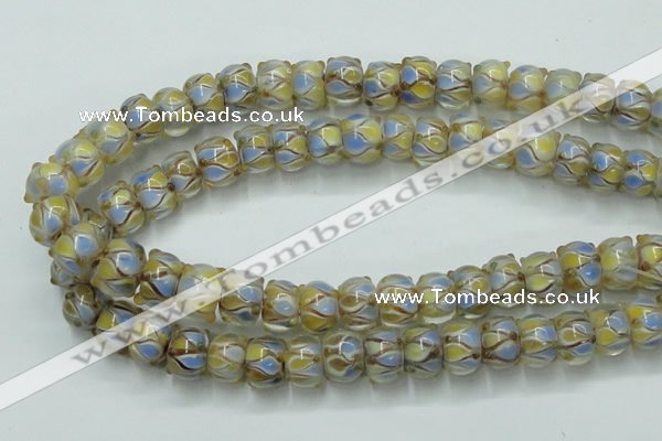 CLG784 14 inches 8*12mm rondelle lampwork glass beads wholesale