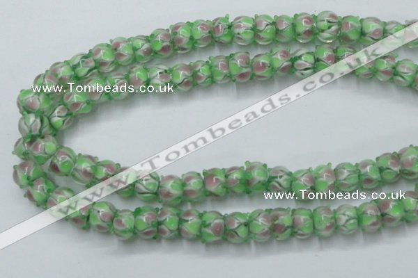 CLG785 14.5 inches 8*12mm rondelle lampwork glass beads wholesale