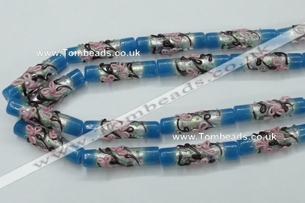CLG786 15.5 inches 10*40mm cylinder lampwork glass beads wholesale