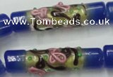 CLG787 15.5 inches 10*40mm cylinder lampwork glass beads wholesale