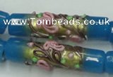 CLG788 15.5 inches 10*40mm cylinder lampwork glass beads wholesale