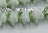 CLG796 15.5 inches 11*13mm rose lampwork glass beads wholesale