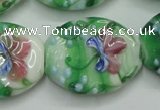 CLG798 15.5 inches 22*28mm oval lampwork glass beads wholesale