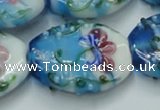 CLG799 15.5 inches 22*28mm oval lampwork glass beads wholesale