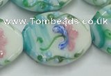 CLG800 15.5 inches 22*28mm oval lampwork glass beads wholesale