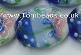 CLG802 15.5 inches 22*28mm oval lampwork glass beads wholesale