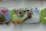 CLG804 15 inches 14*24mm rectangle lampwork glass beads wholesale