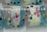 CLG809 15.5 inches 20*20mm square lampwork glass beads wholesale