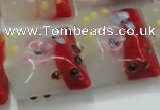 CLG810 15.5 inches 20*20mm square lampwork glass beads wholesale