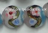 CLG813 15.5 inches 18mm flat round lampwork glass beads wholesale