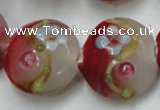 CLG817 15.5 inches 20mm flat round lampwork glass beads wholesale