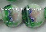 CLG821 15.5 inches 20mm flat round lampwork glass beads wholesale