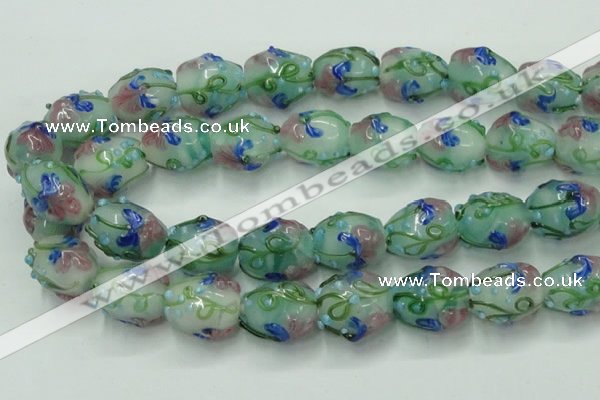 CLG826 15.5 inches 14*18mm pear lampwork glass beads wholesale