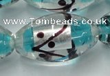 CLG857 15.5 inches 16*28mm rice lampwork glass beads wholesale