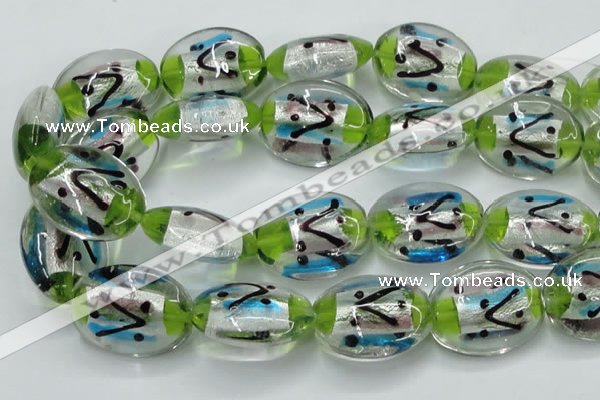 CLG861 15.5 inches 24*30mm oval lampwork glass beads wholesale