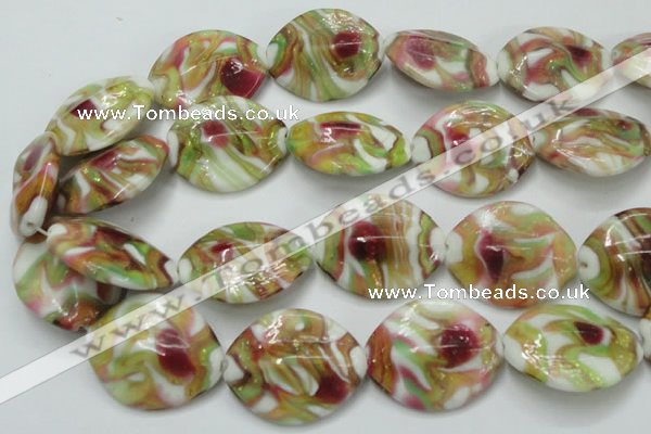 CLG862 15.5 inches 24*30mm marquise lampwork glass beads wholesale