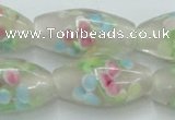 CLG865 14 inches 10*20mm rice lampwork glass beads wholesale