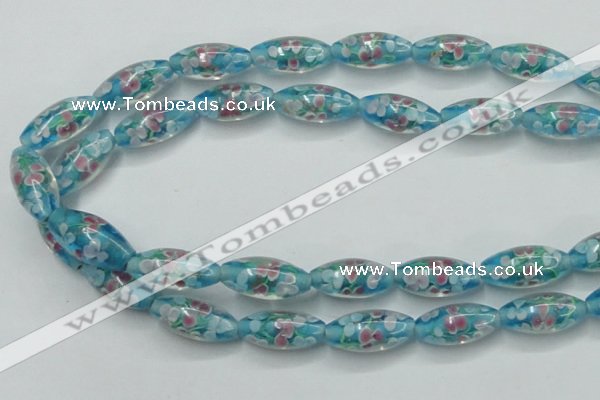 CLG866 15.5 inches 10*20mm rice lampwork glass beads wholesale