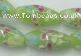 CLG867 15.5 inches 10*20mm rice lampwork glass beads wholesale