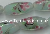 CLG870 15.5 inches 10*20mm rice lampwork glass beads wholesale