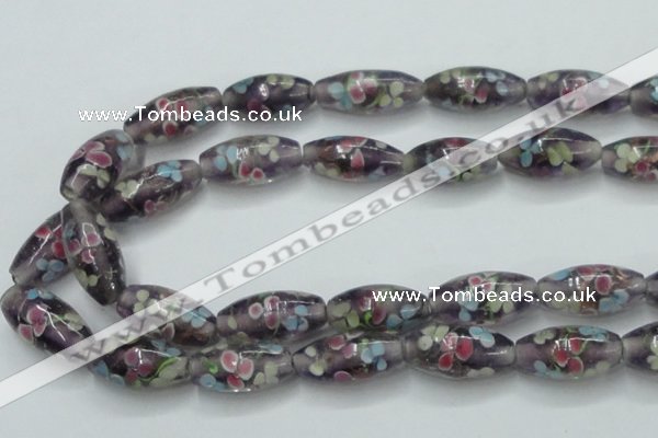 CLG871 15.5 inches 10*20mm rice lampwork glass beads wholesale