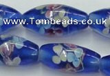 CLG874 15.5 inches 10*20mm rice lampwork glass beads wholesale