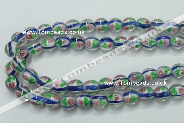 CLG875 15.5 inches 12mm round lampwork glass beads wholesale