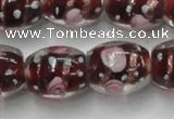 CLG878 15 inches 11*13mm oval lampwork glass beads wholesale